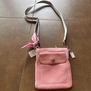 Coach Pink Pebbled Leather Crossbody Bag